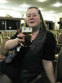 Claire Brialey with pint 4